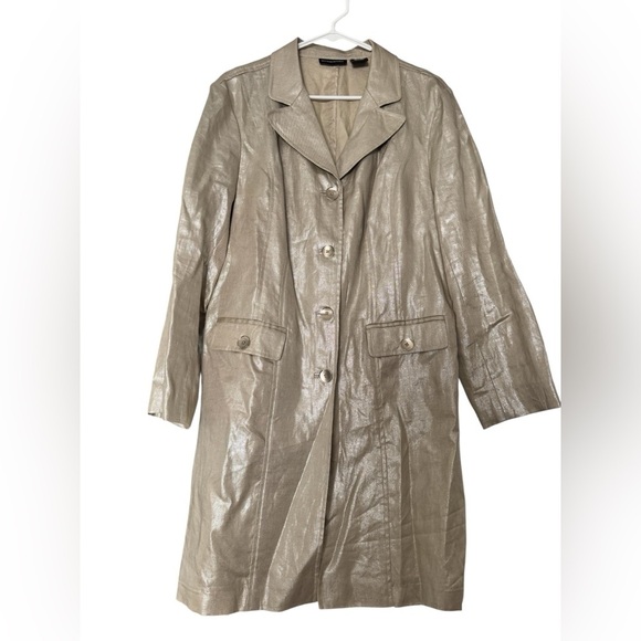 Sutton Studio Champagne Trench Coat Size 14 - Picture 7 of 13